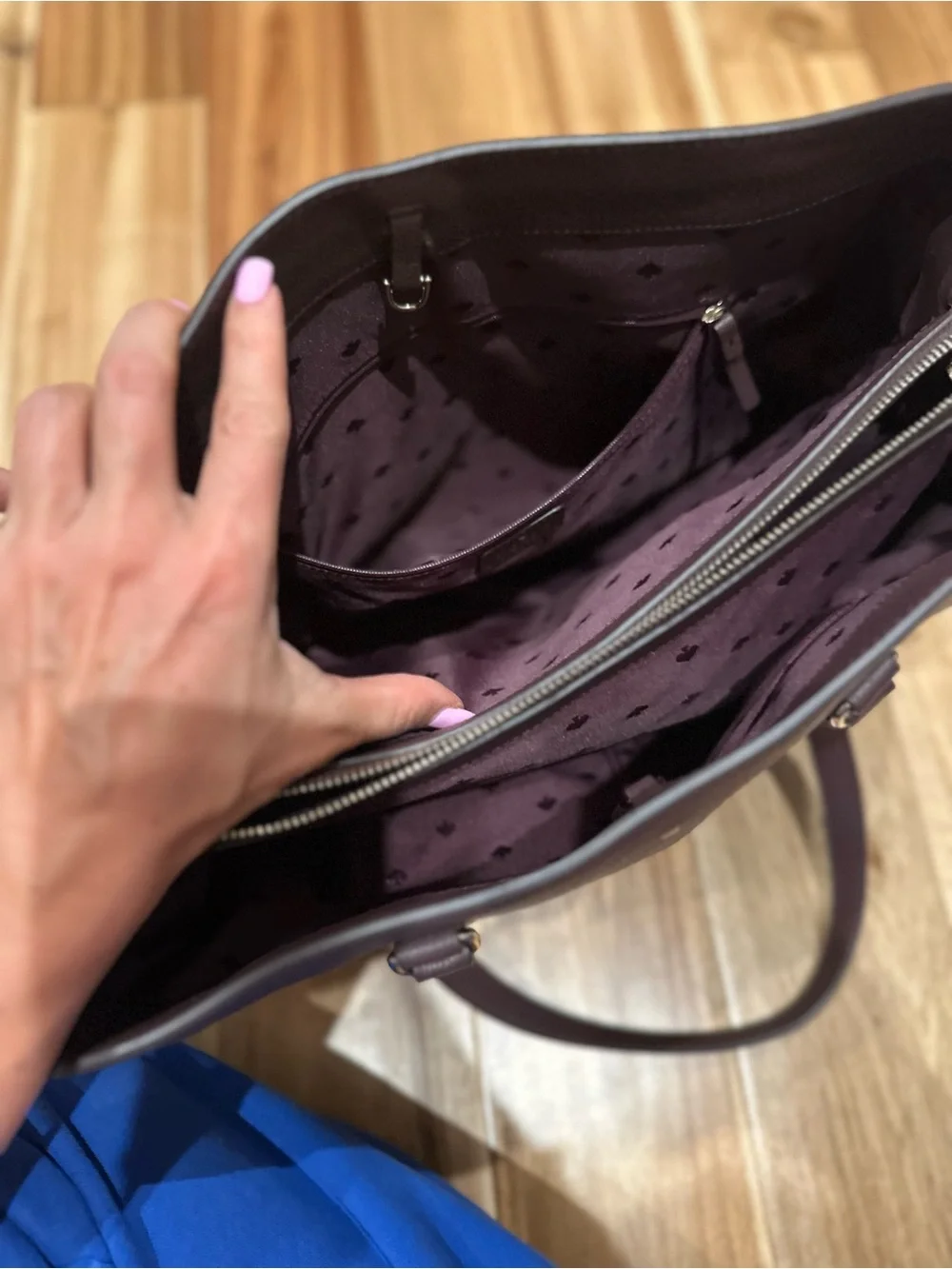 kate spade Leather Laptop Tote in Deep Plum